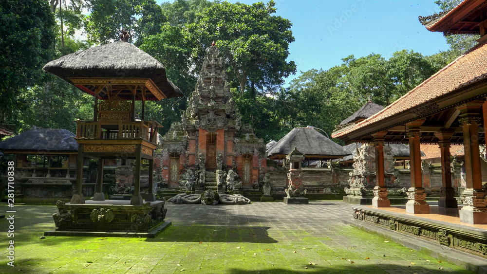 a temple at ubud monkey forest on bali
