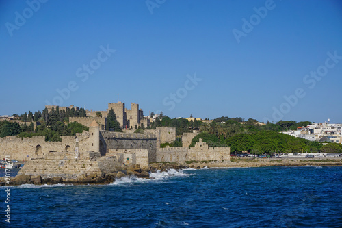 Rhodes, Greece: Medieval walled city created in the mid-14th century by the Knights of the Hospital of Saint John, on the Aegean island of Rhodes.