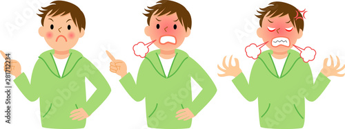 怒っている男性