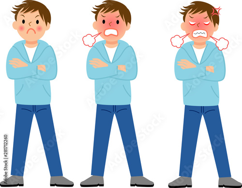 怒っている男性