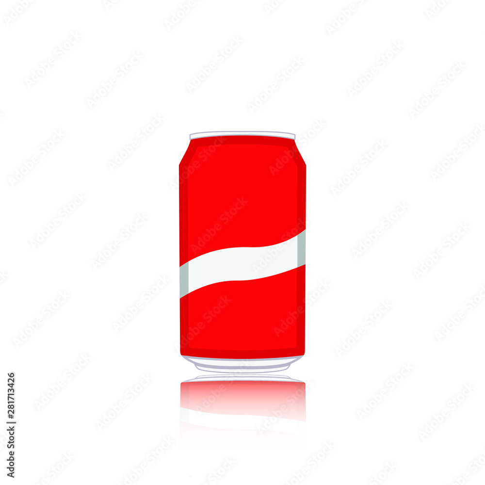 Simple red vector soda can illustration Simple red vector soda can illustration