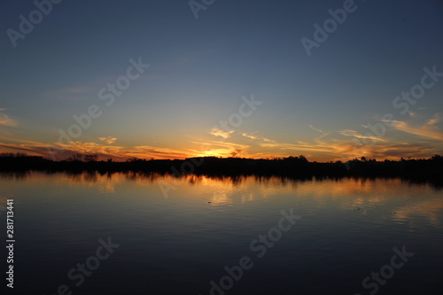 sunset over lake