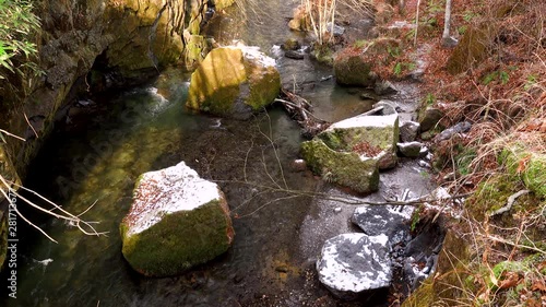 Stream flowing between rocks in Tarumae Gallow photo