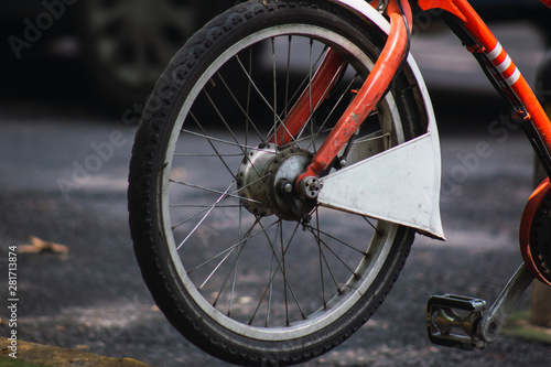 Red Bicycle rim