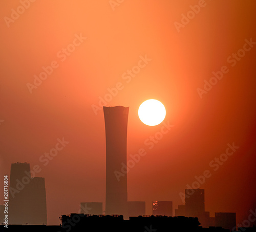 Sunrise in the city, Beijing of China