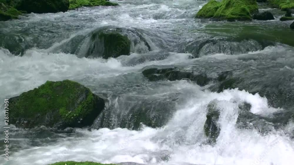Water flowing in Akan River, Kushiro, Hokkaido, japan Water flowing in Akan River, Kushiro, Hokkaido, japan