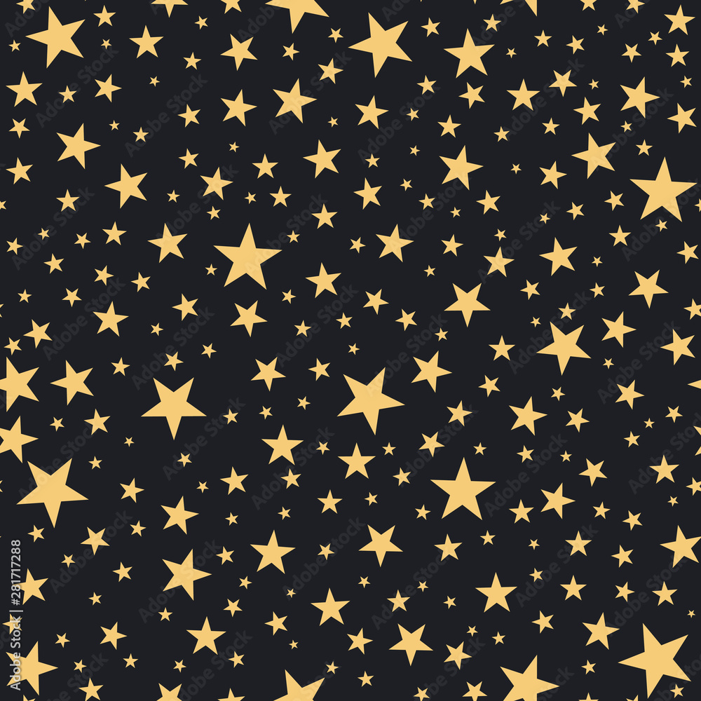 Seamless antique palette black and gold irregular stars pattern vector Seamless antique palette black and gold irregular stars pattern vector
