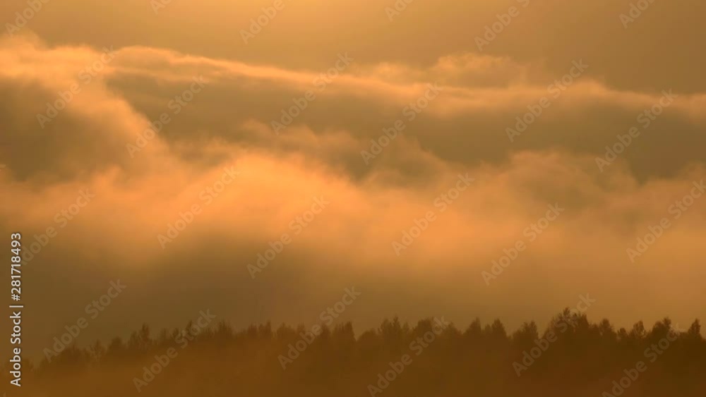 Timelapse shot of fog over hill, Kamifurano, Hokkaido Timelapse shot of fog over hill, Kamifurano, Hokkaido