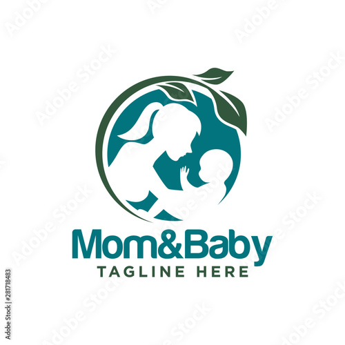 Mother and Baby Logo Images Stock Vectors