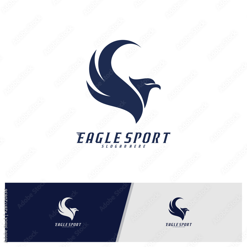 Eagle logo design vector template. Sport Eagle logo concept vector illustration Eagle logo design vector template. Sport Eagle logo concept vector illustration