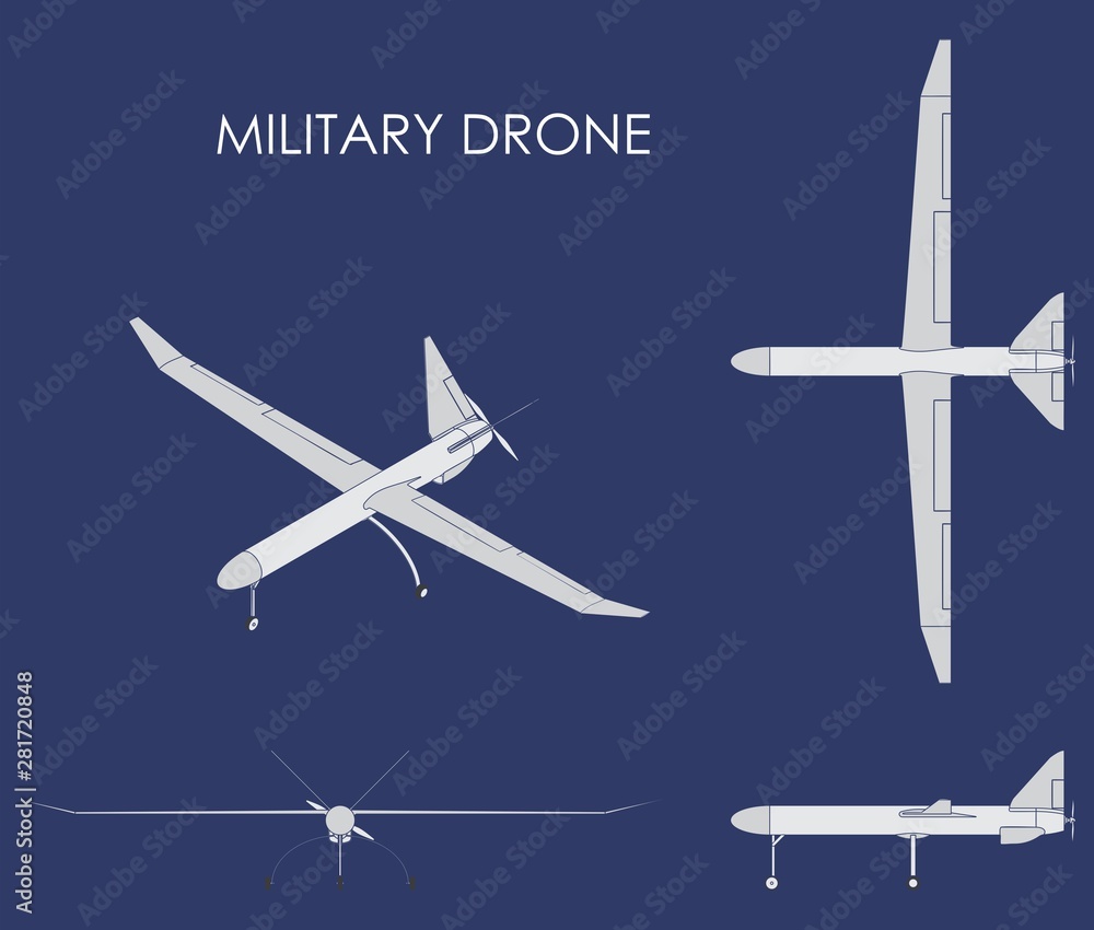 Military drone colored. Military drone colored.