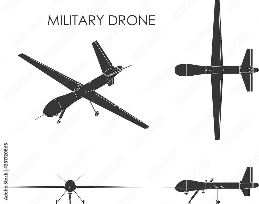 Military drone predator. Military drone predator.