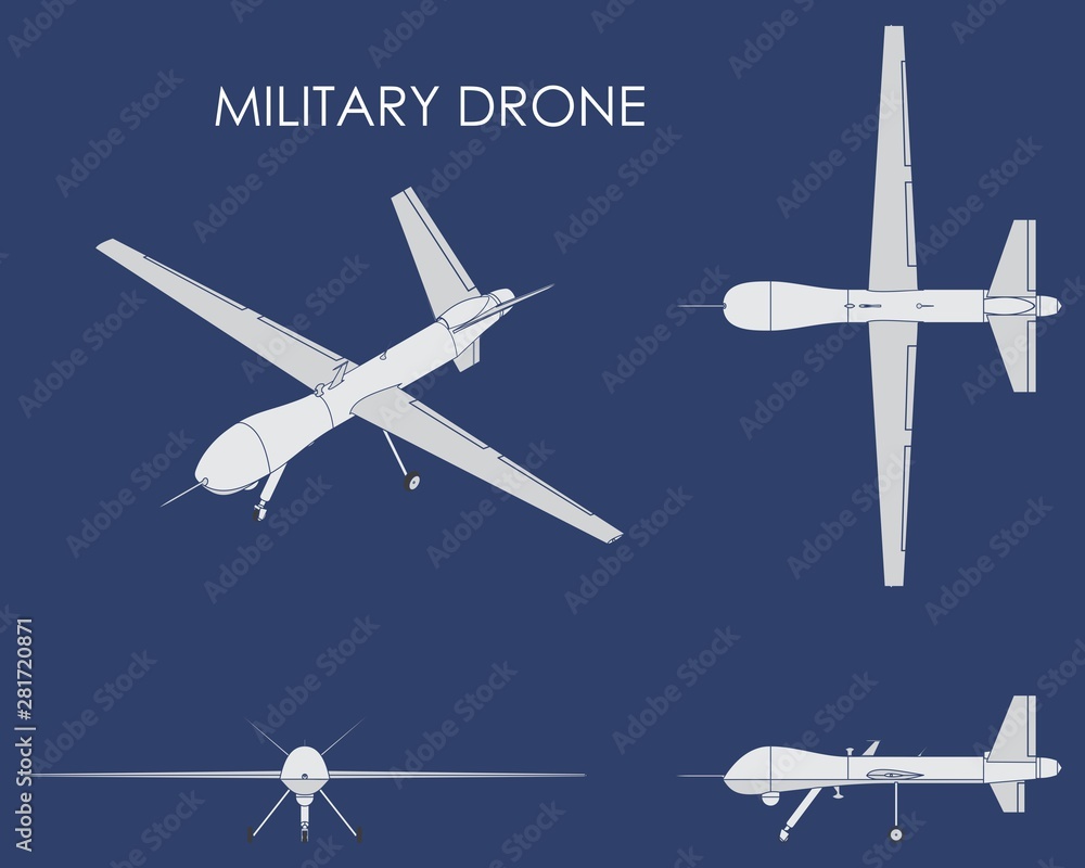 Military drone predator. Military drone predator.