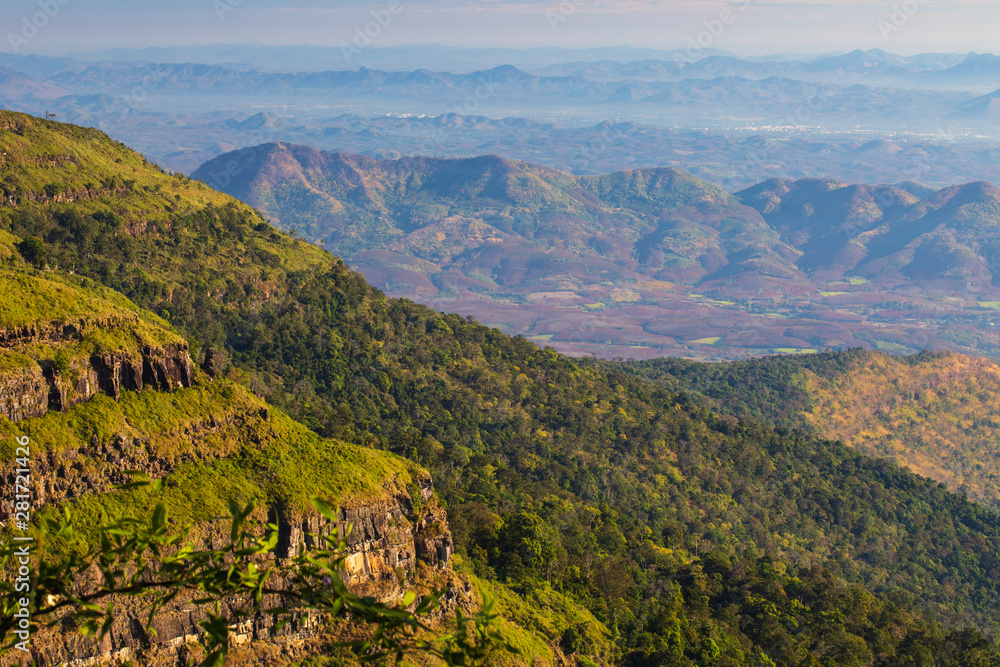 Fototapeta premium Landscape of Pha-Ta Lern, Phu Luang wildlife sanctuary, Loei province Thailand.