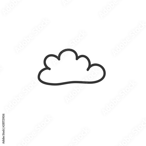 A doodle style cloud drawing. Vector drawing by hand. A symbol of the weather.