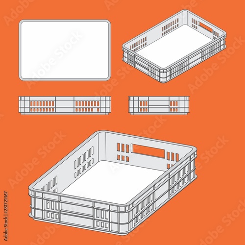 Plastic crate icon