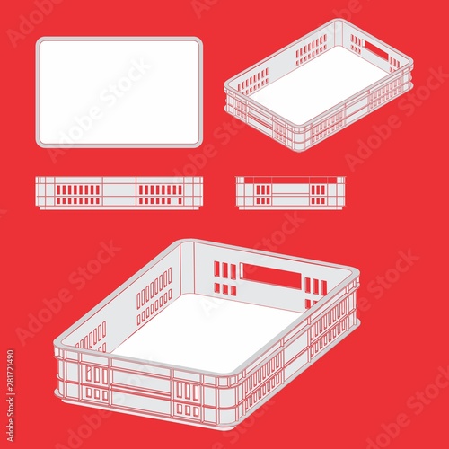 Plastic crate icon
