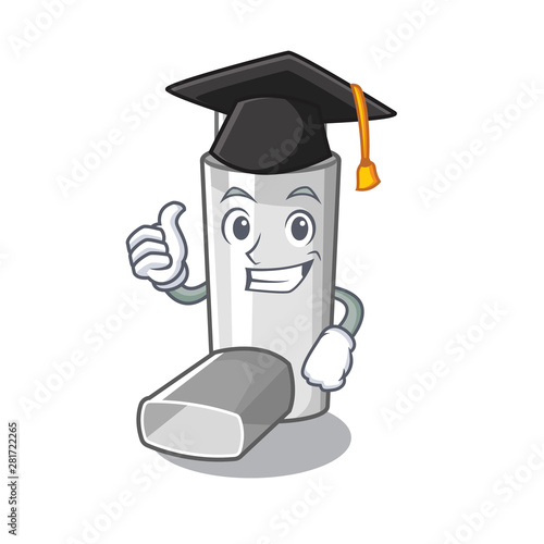 Graduation asthma inhalers in cartoon medicine box