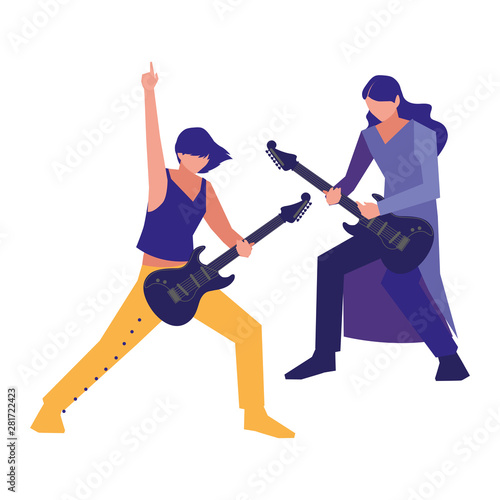 two male musicians musical instruments
