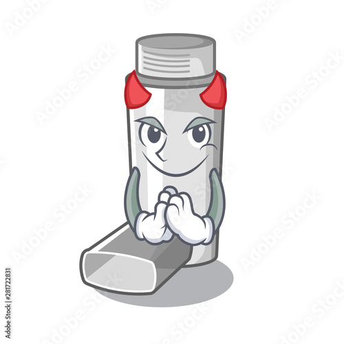 Devil asthma inhalers isolated in the mascot