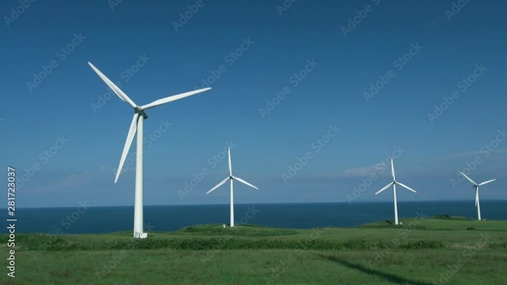 Landscape with wind power generators Landscape with wind power generators
