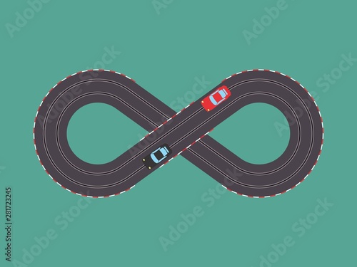 Slot cars toy simple colored