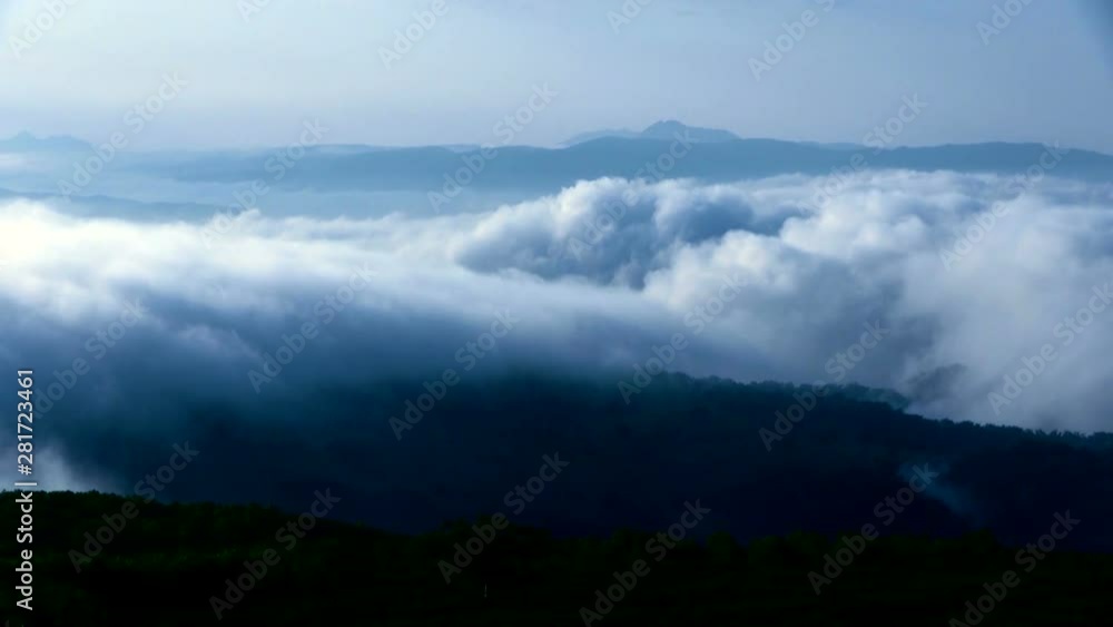 Timelapse of clouds moving over mountains, Koshimizu, Hokkaido, Japan Timelapse of clouds moving over mountains, Koshimizu, Hokkaido, Japan