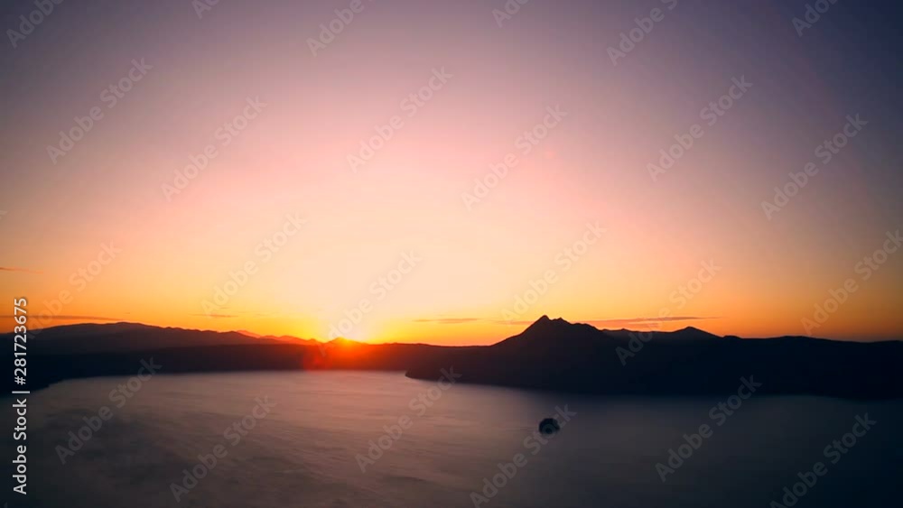 Timelapse of sunrise over Lake Mashu, Japan Timelapse of sunrise over Lake Mashu, Japan