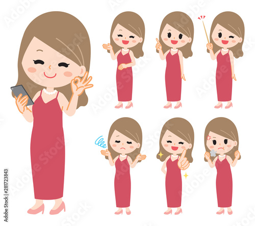 Hostesses illustration set