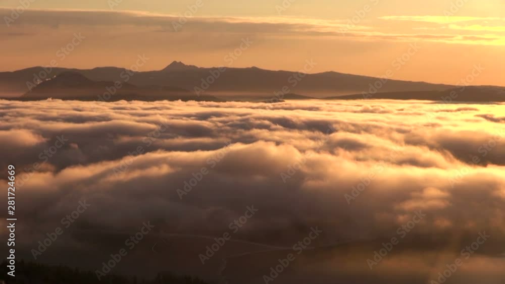 Lake Kussharo under fog at sunrise, Bihoro, Hokkaido, Japan