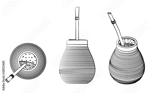 Cuia with Yerba mate. Traditional symbol of Gaucho