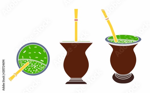 Cuia with Yerba mate. Traditional symbol of Gaucho