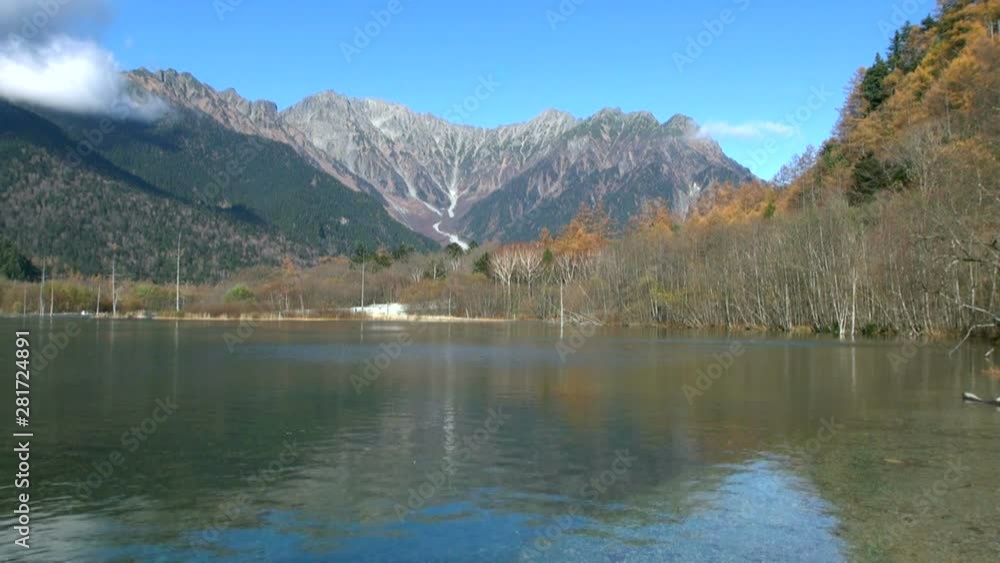Northern Alps and Taisho Pond in autumn, Japan Northern Alps and Taisho Pond in autumn, Japan