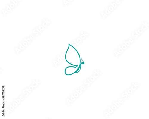 Butterfly conceptual simple, colorful icon. Logo. Vector illustration