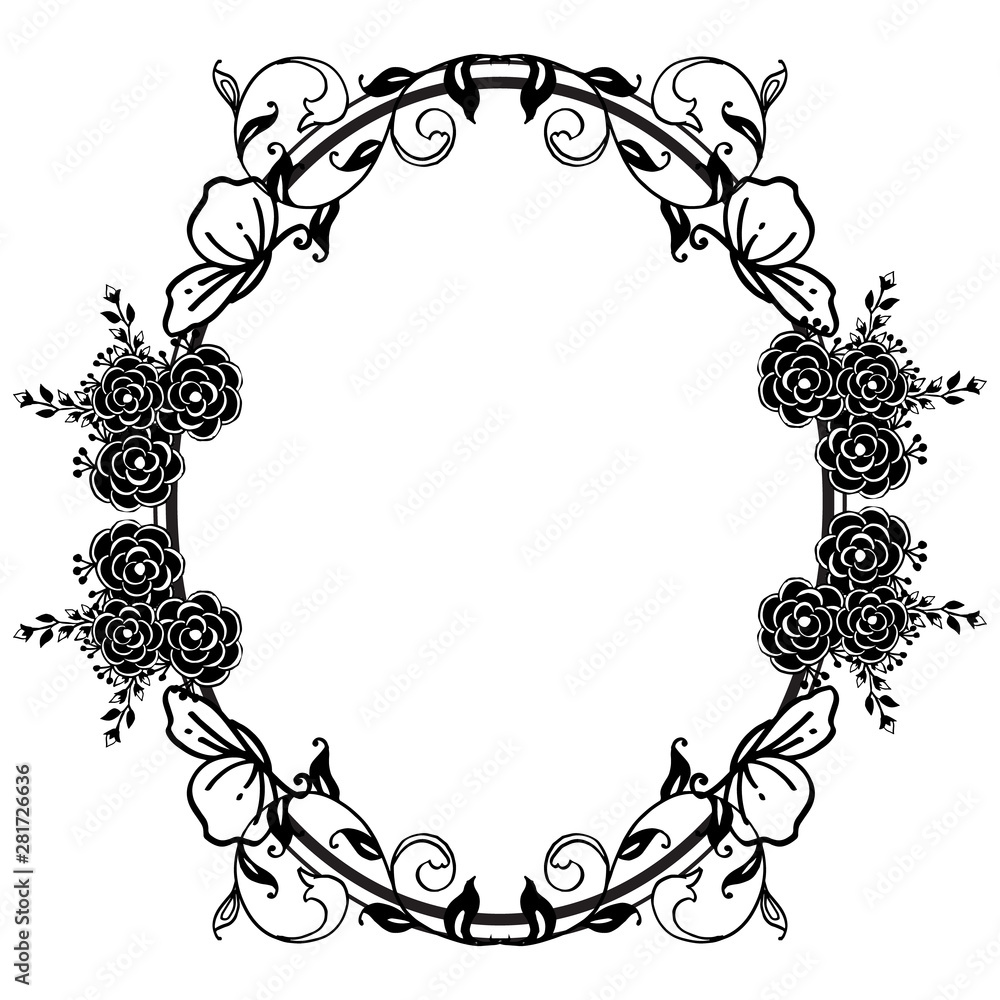Set abstract for floral frame, beautiful ornament, for design of various cards. Vector