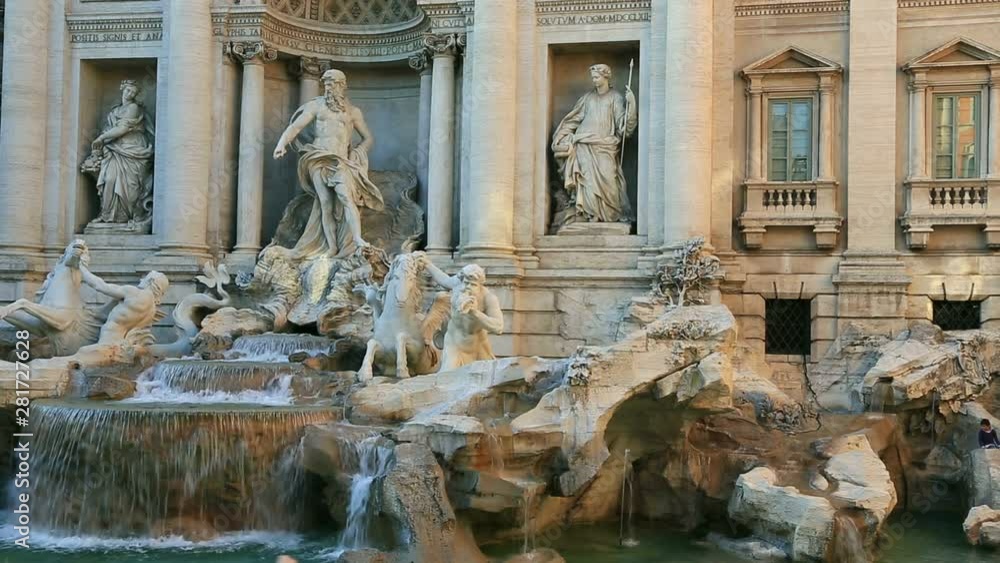 Lockdown shot of Trevi Fountain Lockdown shot of Trevi Fountain