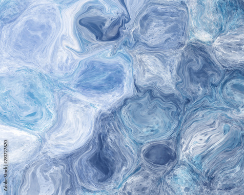 Blue white liquid Marble Abstract Background