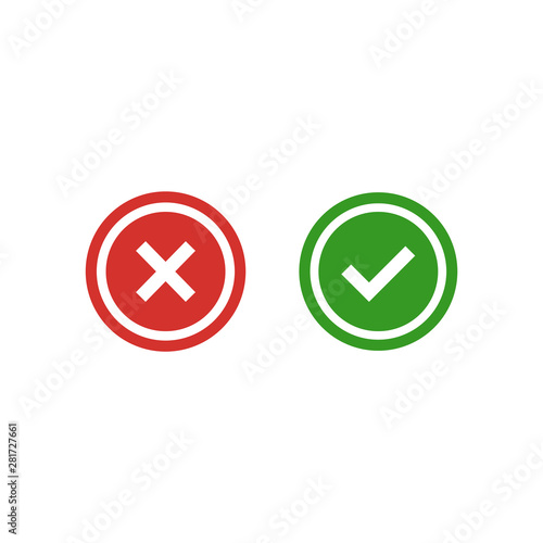 Free Download Check and Cross Symbol Icon Vector Design Illustration - GFXLoad