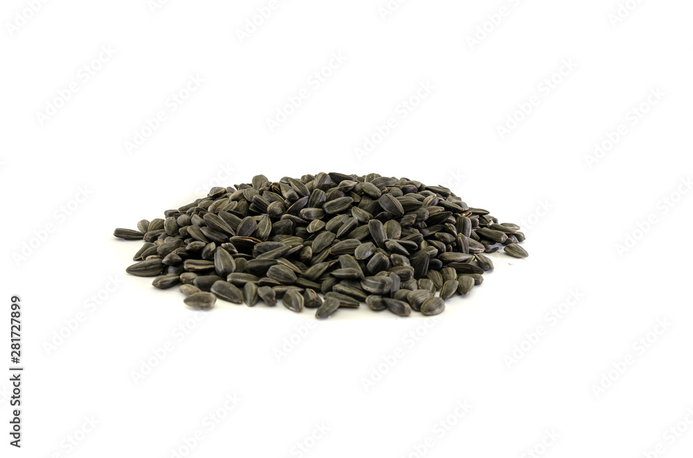 sunflower seeds isolated on white background