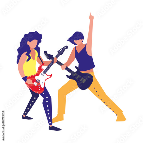 two male musicians musical instruments
