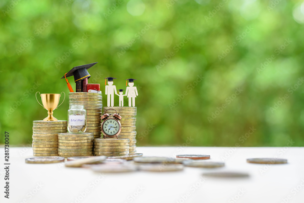 School funding, family saving for higher education concept : Black ...