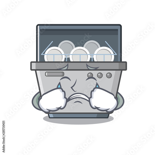 Crying dishwasher machine with the character shape