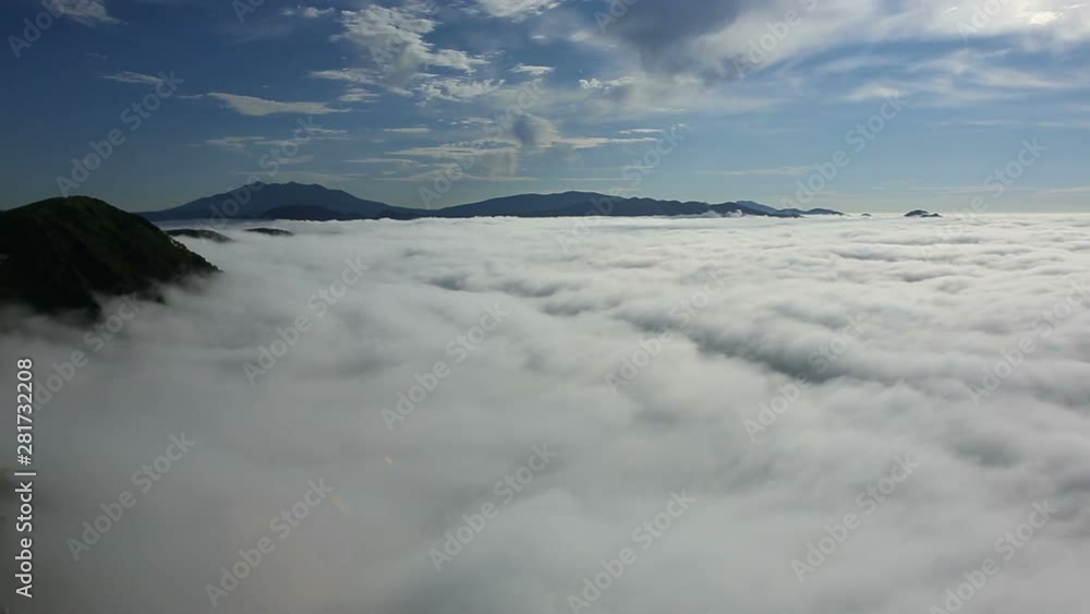 Lake Mashu below fog at sunrise, Teshikaga, Hokkaido, Japan Lake Mashu below fog at sunrise, Teshikaga, Hokkaido, Japan