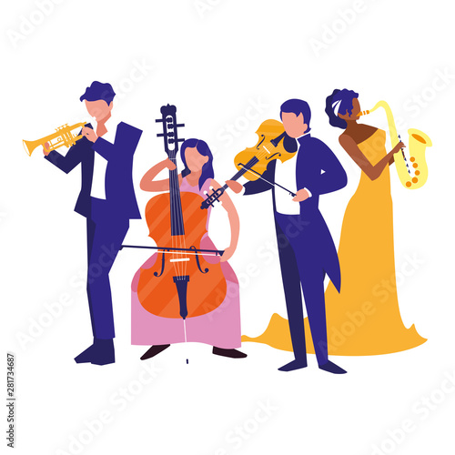 musicians people playing instrument orchestra