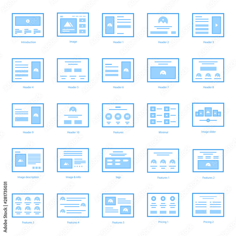 Web Wireframes Icons Pack