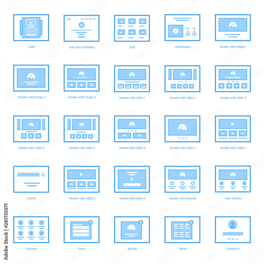 Web Wireframes Icons Bundle Web Wireframes Icons Bundle