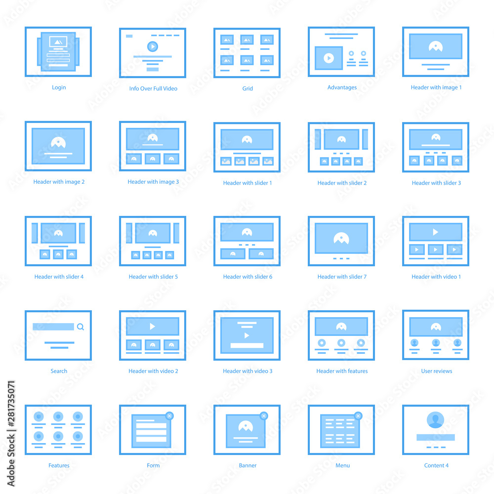 Web Wireframes Icons Bundle 