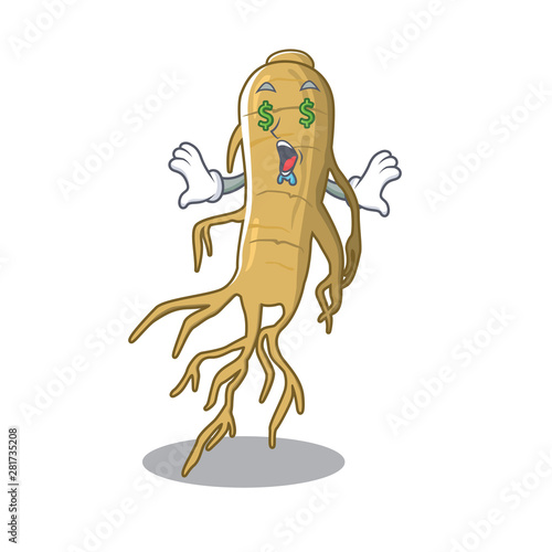 Money eye ginseng in the a cartoon shape