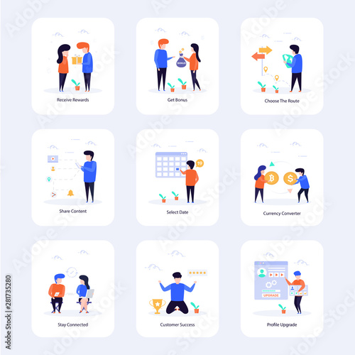 Wallpaper Mural Flat Vectors Onboarding Screen Illustration  Torontodigital.ca