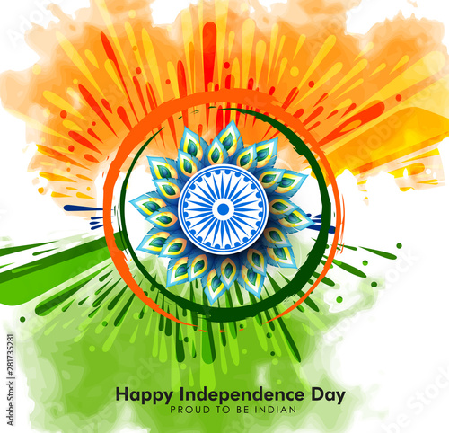 abstract, banner or poster for 15 of August, Independence Day of INDIA, with creative design illustration.